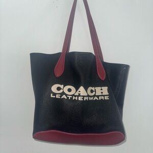 Coach Black and Red Leatherware Tote